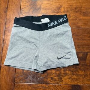 Nike Pro Women's Athletic Shorts in Gray and Black